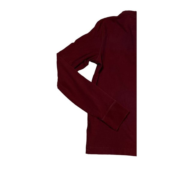 Hollister Shirt Women's Long Sleeve Quarter Button Up Embroidered Pullover Red M - Picture 10 of 13